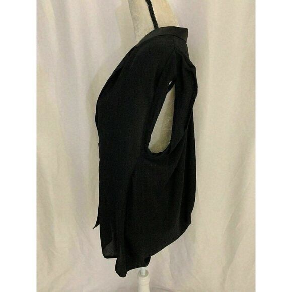 Topshop Womens Solid Black V Neck Short Sleeve Blazer Vest 8 Medium - Picture 3 of 6